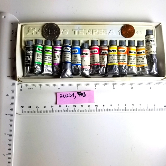 Horse 14 colors Tempera Paint Set. Manufacturer sealed, Extra large white tube - Picture 6 of 8